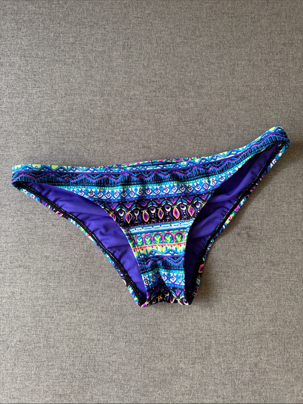 La Hearts Purple Multicolor Tribal Bikini Bottoms